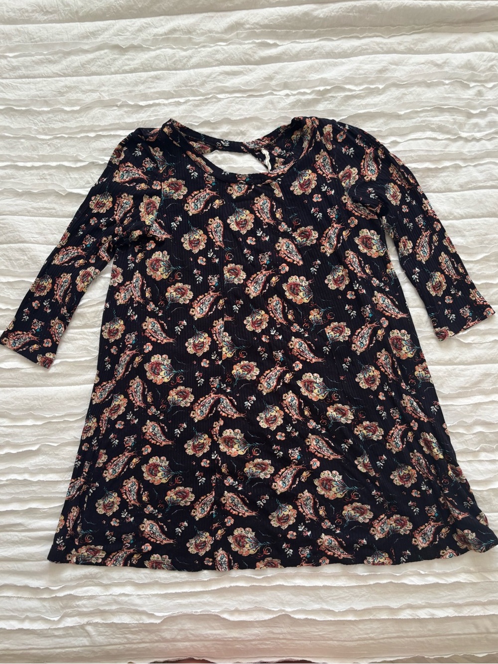 Lush Black Floral Paisley Mini Dress
